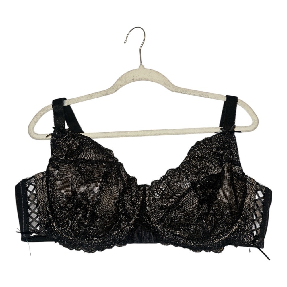 Adore Me Black‎ Lace Underwire Bra, 44DD